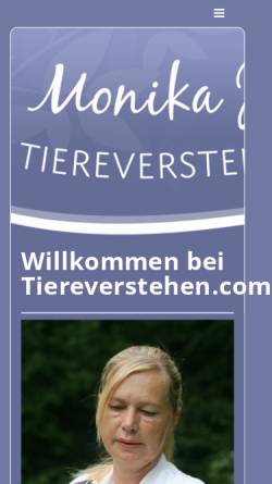 Vorschau der mobilen Webseite www.tiereverstehen.com, Monika Jaeger