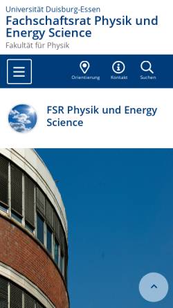 Vorschau der mobilen Webseite www.uni-due.de, Fachschaft Physik der Universität Duisburg-Essen