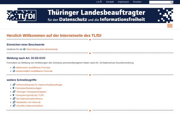 Vorschau von www.datenschutz.thueringen.de, Thüringen - Datenschutzbeauftragter