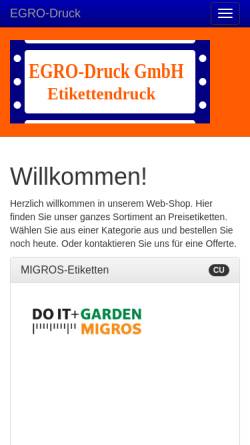 Vorschau der mobilen Webseite www.egro-druck.ch, Egro-Druck