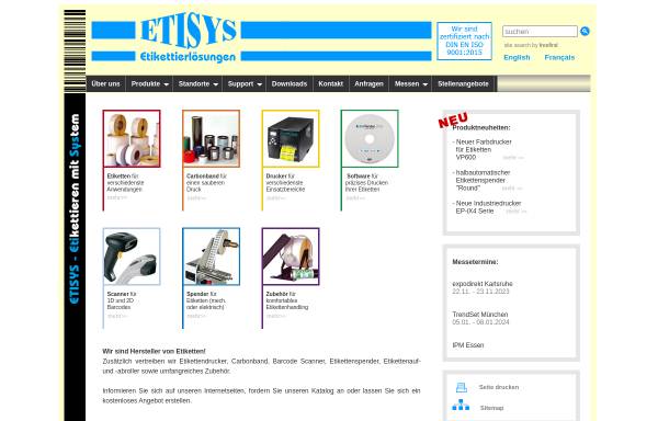 Vorschau von www.etisys.de, Etisys Etikettierlösungen GmbH