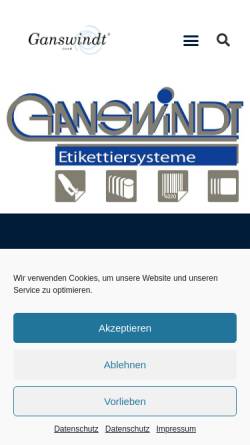 Vorschau der mobilen Webseite www.ganswindt-etikettiersysteme.de, Ganswindt Etikettiersysteme, Inh. Horst-Dieter Ganswindt