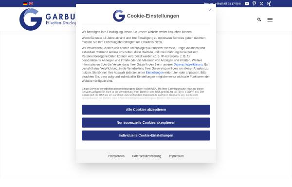 Vorschau von www.garburg.eu, Garburg Etiketten Drucksysteme GmbH