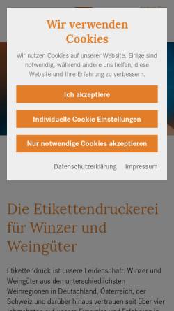 Vorschau der mobilen Webseite www.herrmann-etiketten.de, Herrmann Etiketten
