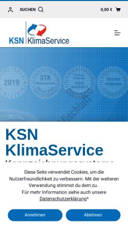 Vorschau der mobilen Webseite www.ksn-klimaservice.de, Klima-Service Nürnberg, Inh. Anna Müller