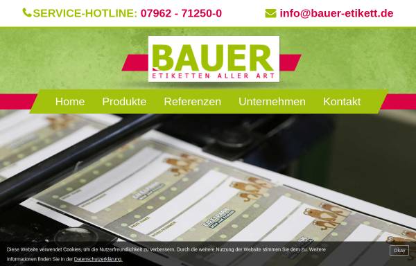 Vorschau von www.bauer-etikett.de, Kurt Bauer & Co GmbH