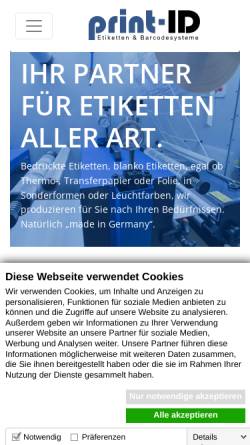 Vorschau der mobilen Webseite www.print-id.de, Print-ID GmbH & Co. KG