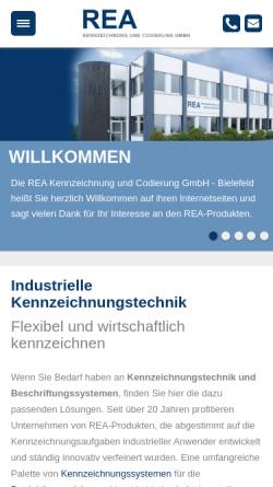 Vorschau der mobilen Webseite www.rea-kuc.de, REA Kennzeichnung und Codierung GmbH