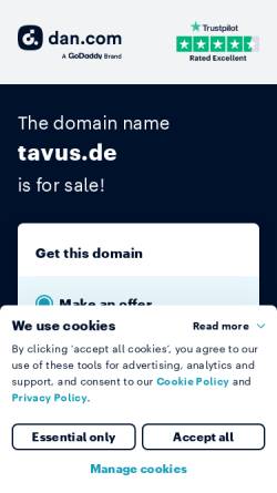 Vorschau der mobilen Webseite tavus.de, TAVUS GmbH