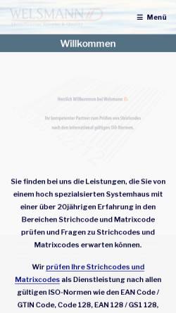 Vorschau der mobilen Webseite welsmannid.de, Welsmann ID e.K.