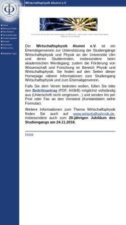 Vorschau der mobilen Webseite alumni.wirtschaftsphysik.de, Wirtschaftsphysik Alumni e.V.