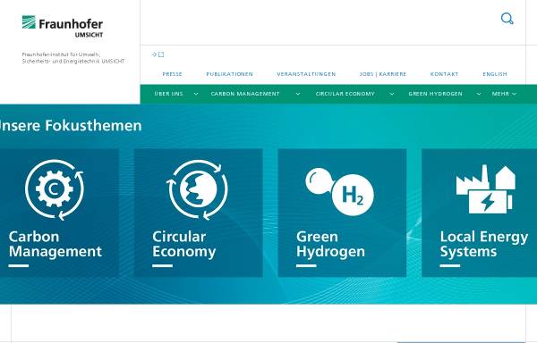 Vorschau von www.umsicht.fraunhofer.de, Fraunhofer-Institut für Umwelt-, Sicherheits- und Energietetechnik