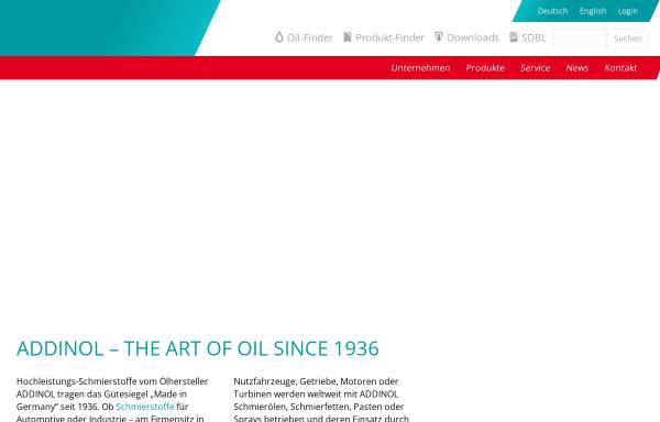 Vorschau von addinol.de, Addinol Lube Oil GmbH