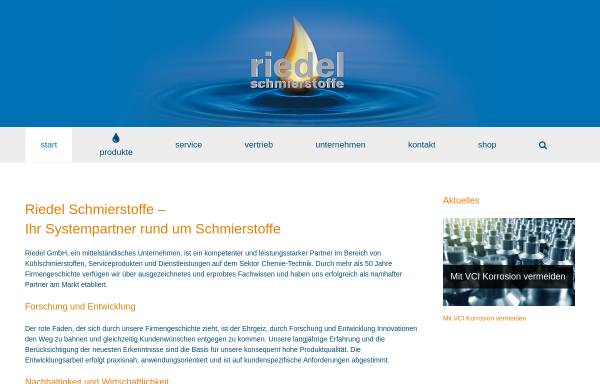 Vorschau von www.riedel-schmierstoffe.de, Riedel GmbH