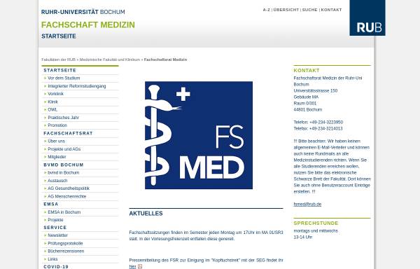 Vorschau von www.fsmed.rub.de, Fachschaft Medizin Universität Bochum