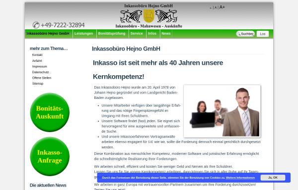 Vorschau von www.inkasso-hejno.de, Inkassobüro Hejno GmbH