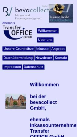 Vorschau der mobilen Webseite www.transfer-office.de, Transfer Office GmbH