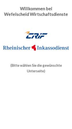 Vorschau der mobilen Webseite www.rheinland-inkasso.de, Wefelfscheid Wirtschaftsdienste, Inh. Bernd Wefelscheid