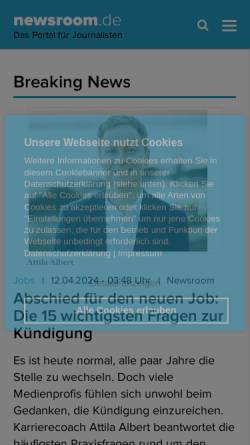 Vorschau der mobilen Webseite www.newsroom.de, Newsroom
