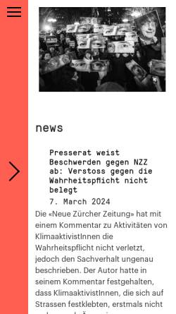 Vorschau der mobilen Webseite www.presserat.ch, Schweizer Presserat