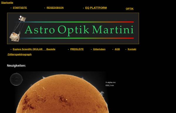 Vorschau von www.dietermartini.de, Astro Optik Martini