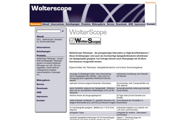 Vorschau von www.wolterscope.de, Optische Geräte - Dr. H. Wolter
