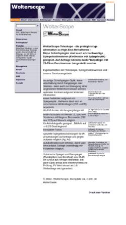 Vorschau der mobilen Webseite www.wolterscope.de, Optische Geräte - Dr. H. Wolter