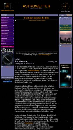 Vorschau der mobilen Webseite www.astrowetter.com, Astrowetter