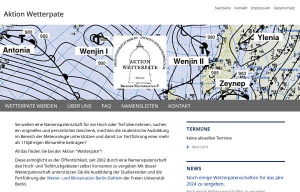Vorschau von www.met.fu-berlin.de, Wetterpatenschaft [FU Berlin]