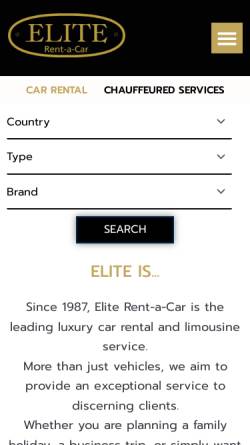 Vorschau der mobilen Webseite www.eliterent.com, Elite Rent-a-Car