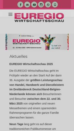 Vorschau der mobilen Webseite euregio-wirtschaftsschau.de, Euregio Wirtschaftsschau