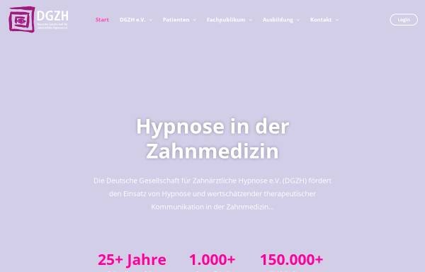 Vorschau von www.dgzh.de, Detusche Gesellschaft für Zahnärztliche Hypnose e.V.