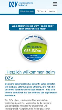 Vorschau der mobilen Webseite www.dzv-netz.de, Deutscher Zahnärzte Verband