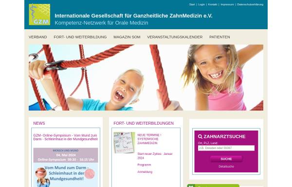 Vorschau von www.gzm.org, Gesellschaft für Ganzheitliche Zahn-Medizin e.V.