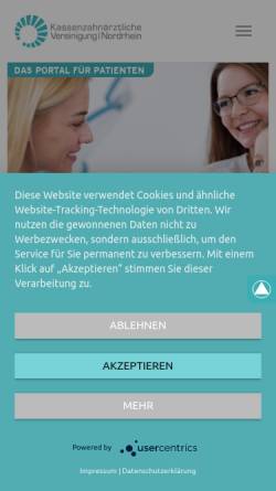 Vorschau der mobilen Webseite www.zahnpatienten.info, KZV Nordrhein