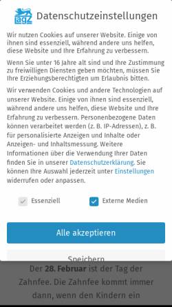 Vorschau der mobilen Webseite www.lagz-bw.de, Landesarbeitsgemeinschaft für Zahngesundheit Baden-Württemberg