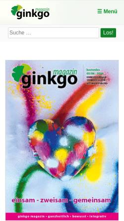 Vorschau der mobilen Webseite www.ginkgo-magazin.de, Ginkgo Magazin