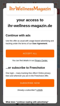 Vorschau der mobilen Webseite www.ihr-wellness-magazin.de, Ihr Wellness-Magazin