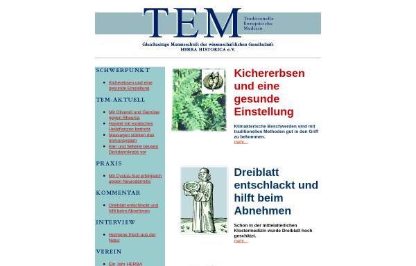 Vorschau von www.te-med.de, TEM - Traditionelle Europäische Medizin
