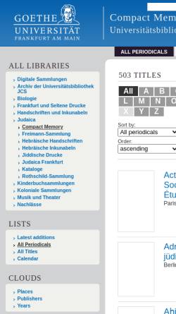 Vorschau der mobilen Webseite sammlungen.ub.uni-frankfurt.de, Compact Memory - Internetarchiv jüdischer Periodika