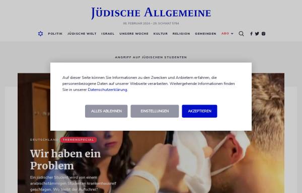 Vorschau von www.juedische-allgemeine.de, Jüdische Allgemeine