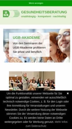 Vorschau der mobilen Webseite www.ugb.de, Verband für unabhängige Gesundheitsberatung e.V.
