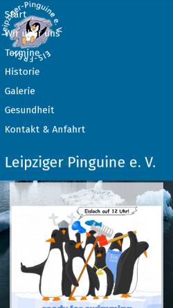 Vorschau der mobilen Webseite www.leipziger-pinguine-ev.de, Leipziger Pinguine