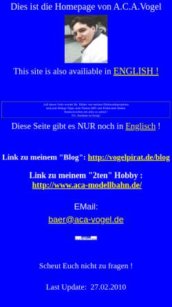 Vorschau der mobilen Webseite www.aca-vogel.de, A.C.A.Vogel