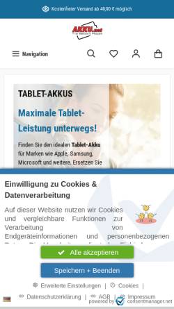 Vorschau der mobilen Webseite www.akkufaq.de, Akku FAQ