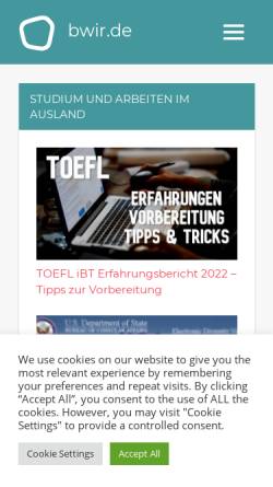 Vorschau der mobilen Webseite bwir.de, Bene's Elektronikpage