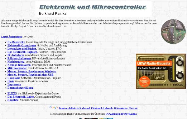 Vorschau von www.b-kainka.de, Elektronik und Mikrocontroller