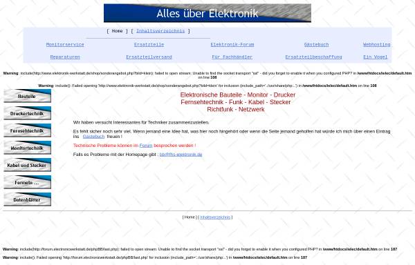 Vorschau von info.electronicwerkstatt.de, Informationen über Elektronik und Elektrotechnik
