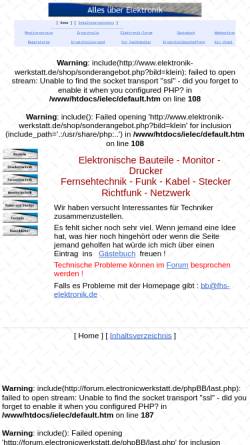 Vorschau der mobilen Webseite info.electronicwerkstatt.de, Informationen über Elektronik und Elektrotechnik