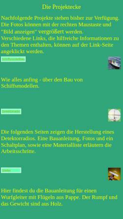 Vorschau der mobilen Webseite www.bielefeld-b.de, Die Projektecke